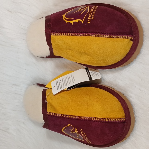 Brisbane Broncos Unisex NRL Scuff Slippers Sz 10 - Picture 1 of 8